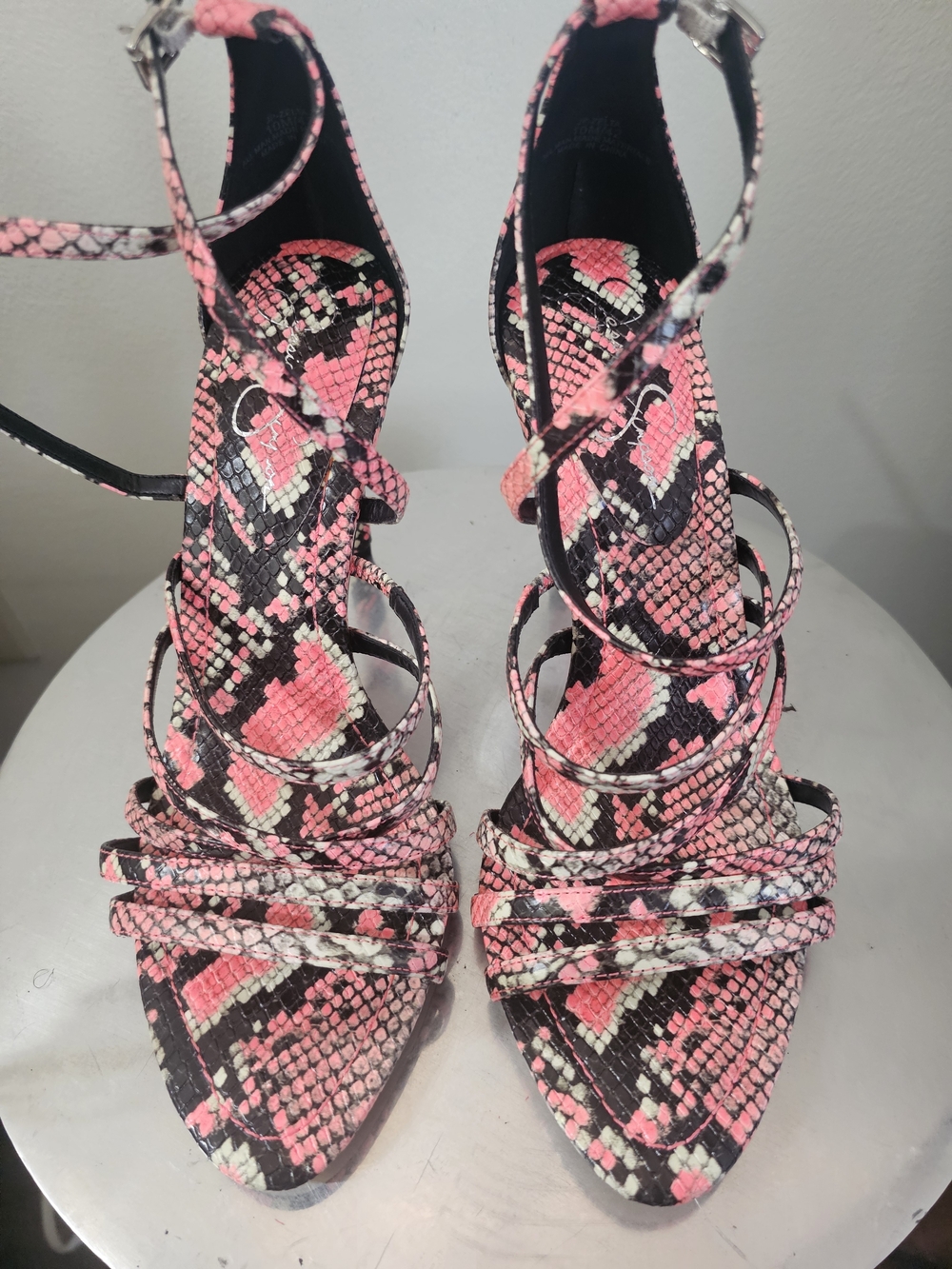 Jessica Simpson Pink Snakeskin Strappy Heels – Size 10 – New Without Box - Picture 5 of 6